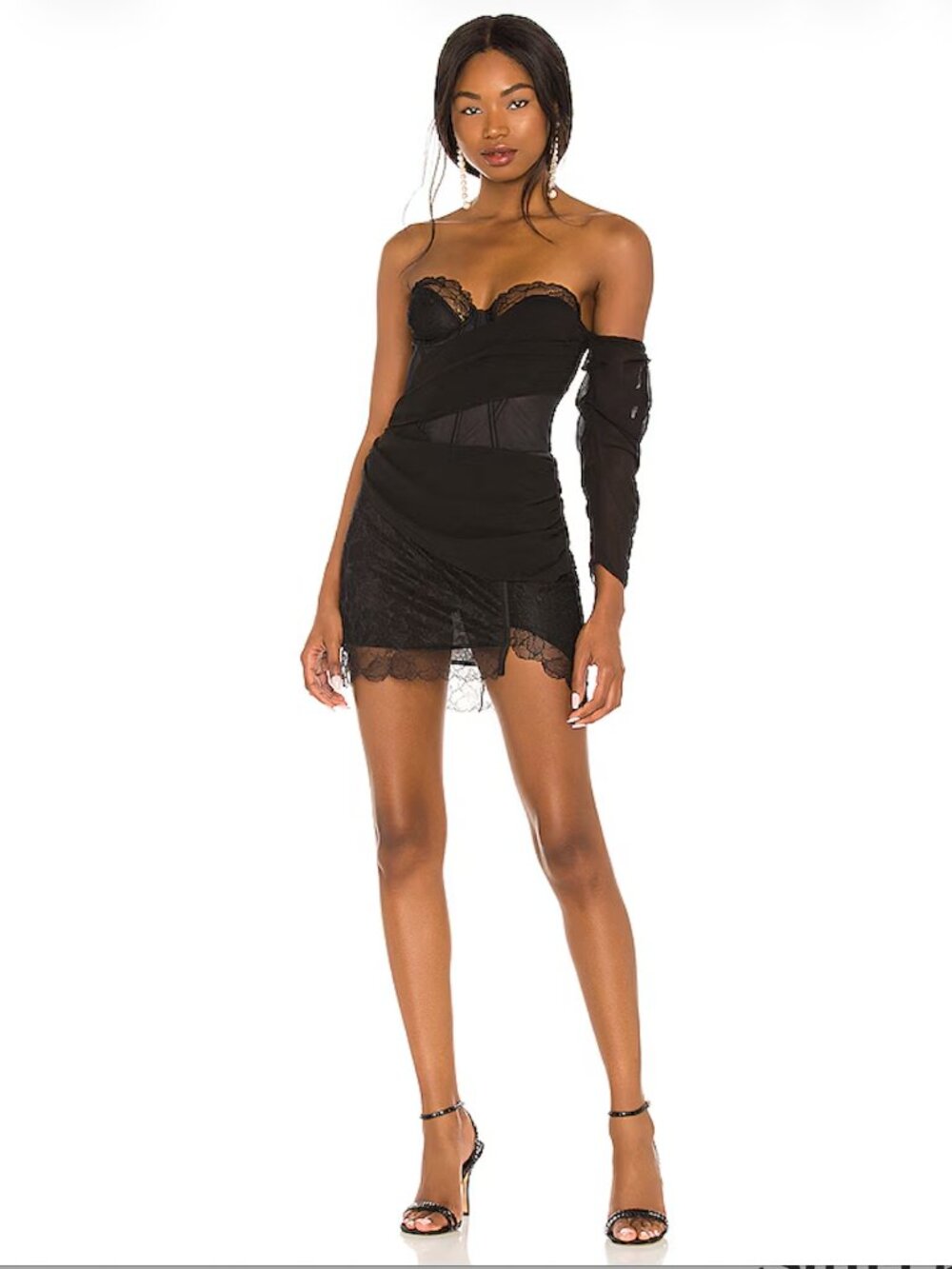 NWT - For Love & Lemons x Revolve One Shoulder Lace Mini Dress